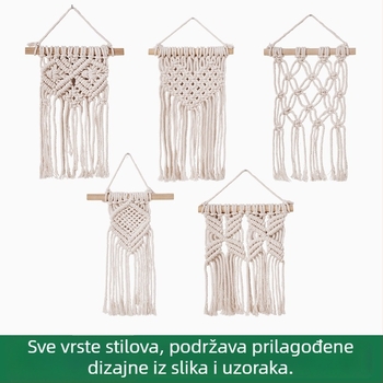 Zidni goblen, pamuk, pastoralni stil, ručno tkanje, uzorak srca