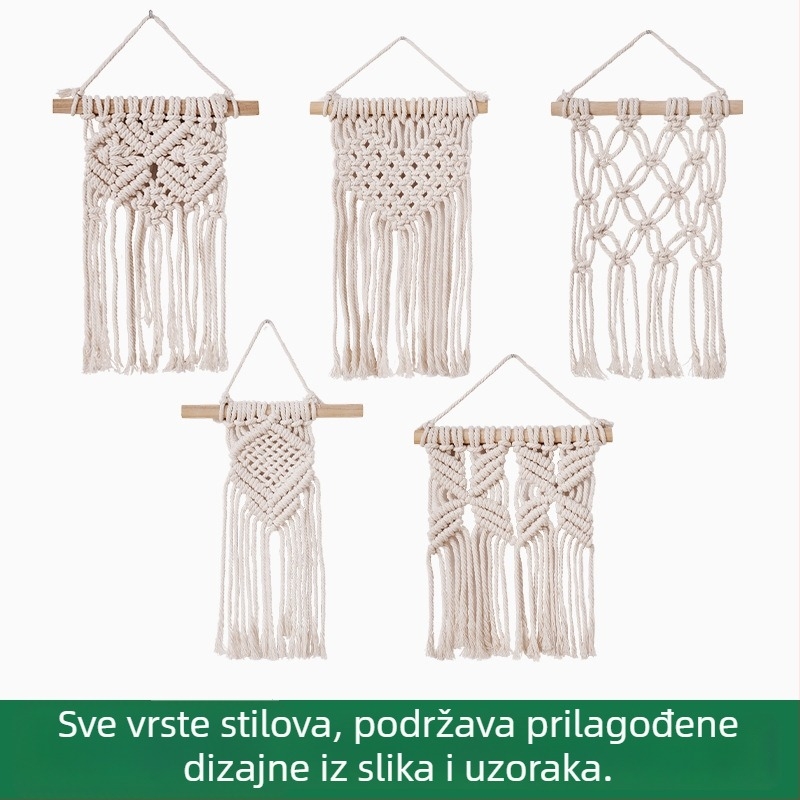 Zidni goblen, pamuk, pastoralni stil, ručno tkanje, uzorak srca