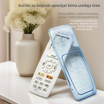 Zaštitna futrola za daljinski upravljač klima uređaja Gree - silikon, proziran, otporan na prašinu, vodootporan, otporan na pad, univerzalan