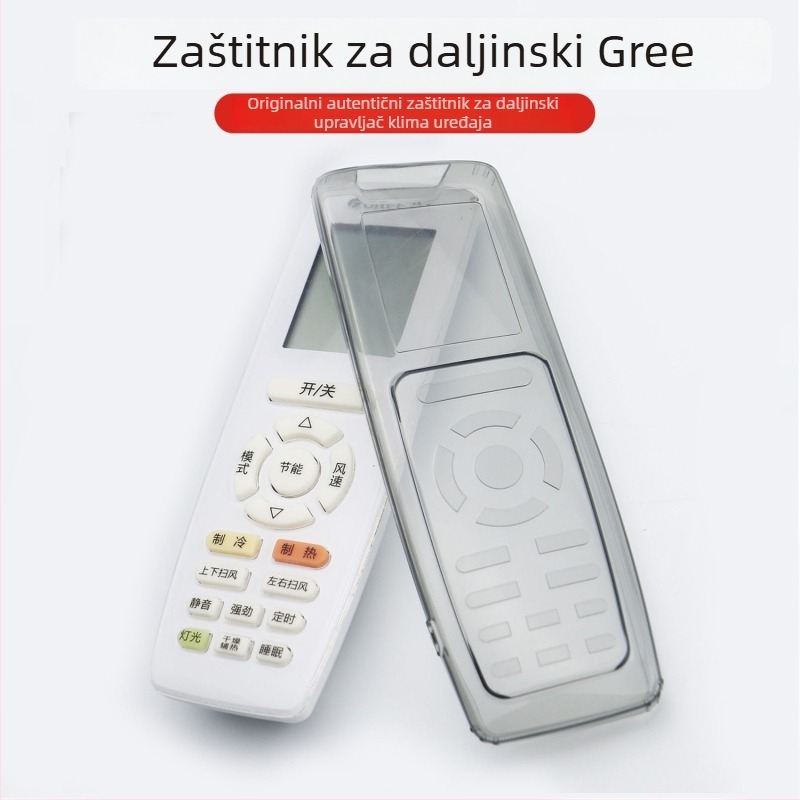 Zaštitna futrola za daljinski upravljač klima uređaja Gree - silikon, proziran, otporan na prašinu, vodootporan, otporan na pad, univerzalan