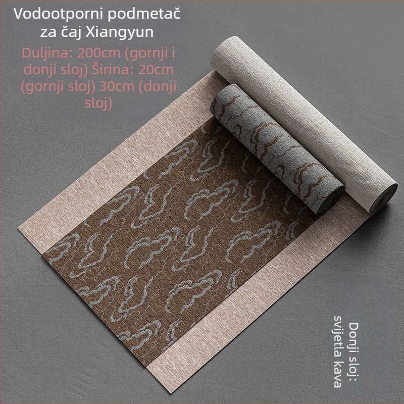 Tea podložka od poliestera, vodootporna, prugasti uzorak, kineski stil za ceremoniju čaja (Materijal: poliestera; Uzorak: pruge; Stil: kineski)