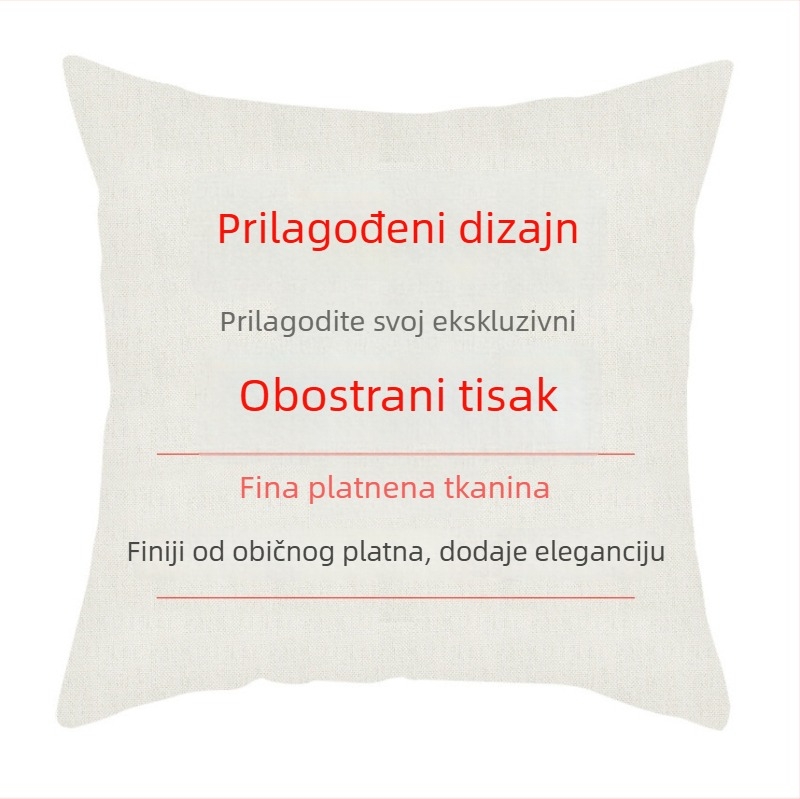 Jastučinica od poliestera s printom lišća, moguć prilagođeni logo, veličine 35x35–65x65 cm