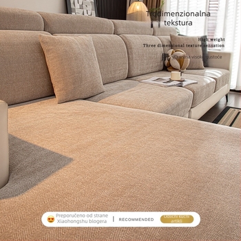 Navlaka za kauč s uzorkom herringbone – univerzalna, ne hvata dlake, debeli chenille