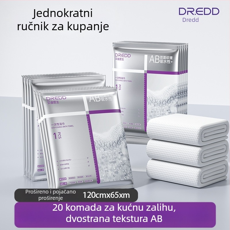 Jednokratni ručnik za kupanje Dr. eddie, od biljnog vlakna, toplog presovanja, upija 0–5 s.