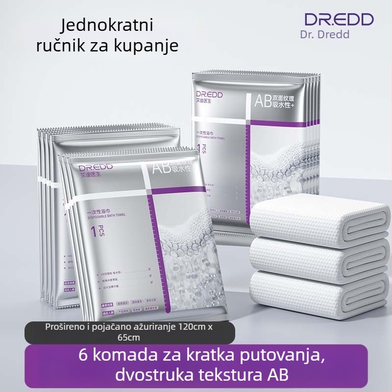 Jednokratni ručnik za kupanje Dr. eddie, od biljnog vlakna, toplog presovanja, upija 0–5 s.