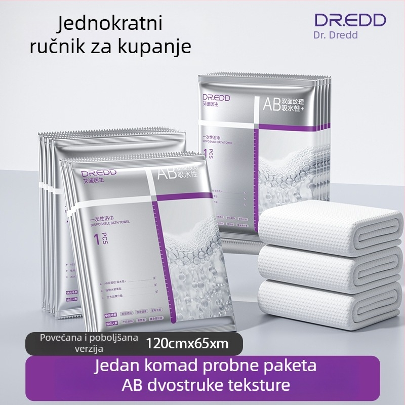 Jednokratni ručnik za kupanje Dr. eddie, od biljnog vlakna, toplog presovanja, upija 0–5 s.