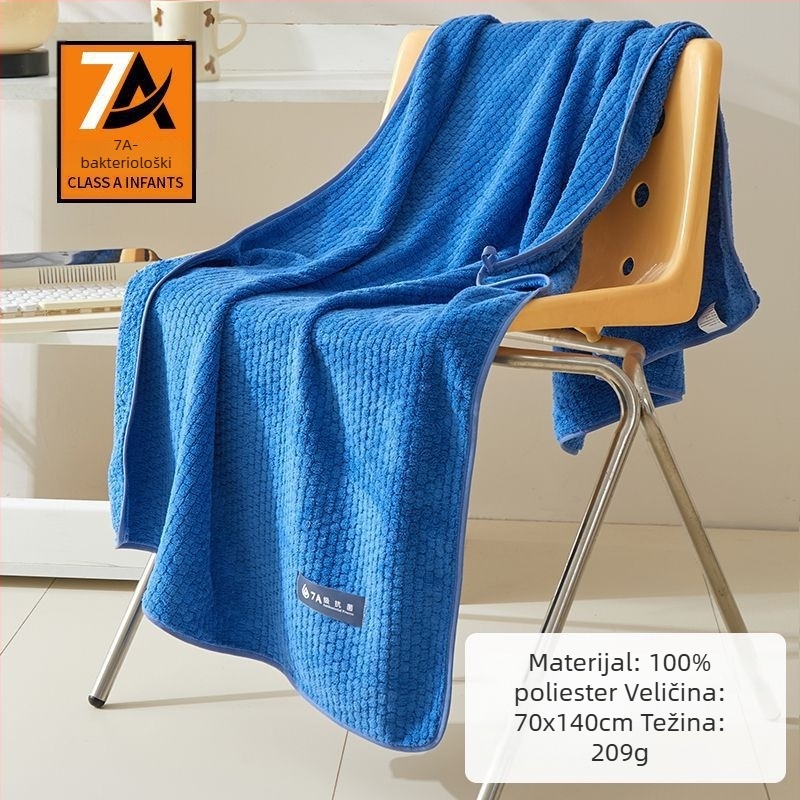 Koral Velvet kupaonski ručnik – ženski, mekan, upija, brzo suši; poliester 150D Jacquard, težina ispod 100 g