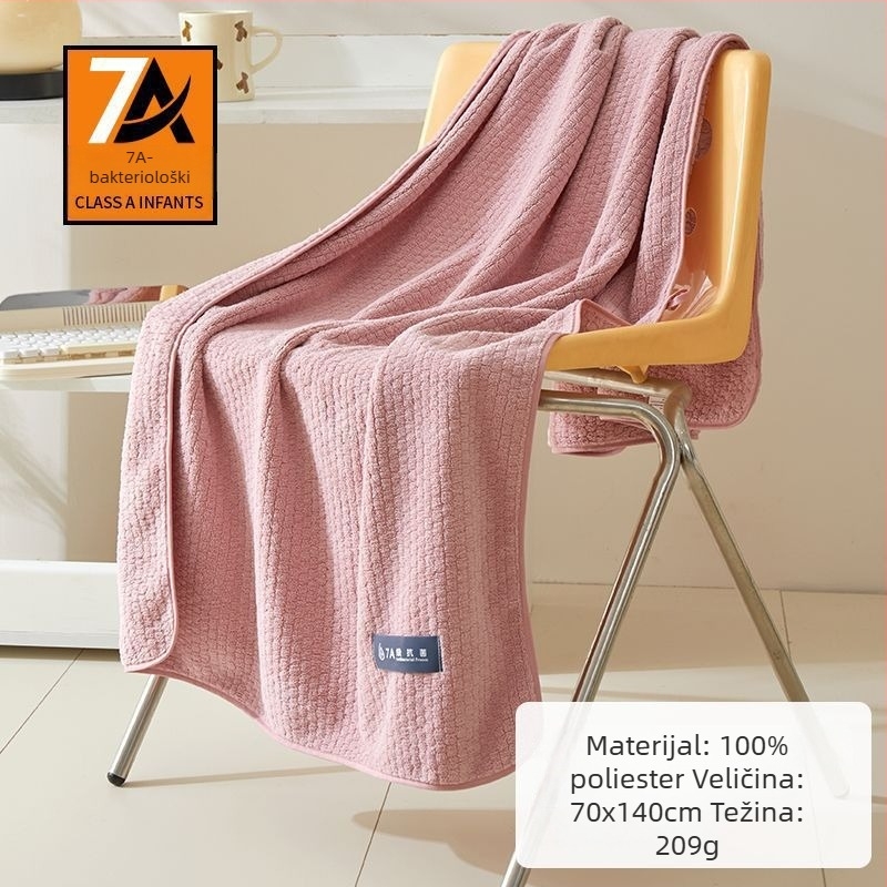 Koral Velvet kupaonski ručnik – ženski, mekan, upija, brzo suši; poliester 150D Jacquard, težina ispod 100 g