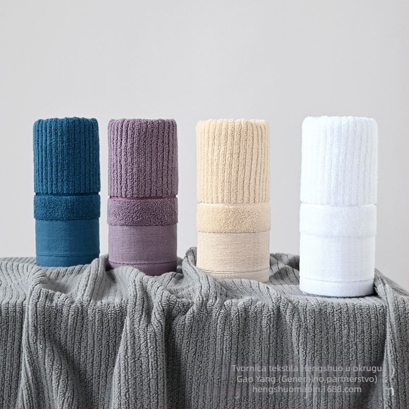 Kupaonski ručnik od 100% pamuka, velik, upijajući i debeli, Jacquard 32 niti, 300–400 g, za plažu i kućnu uporabu, Qianzi Bamboo