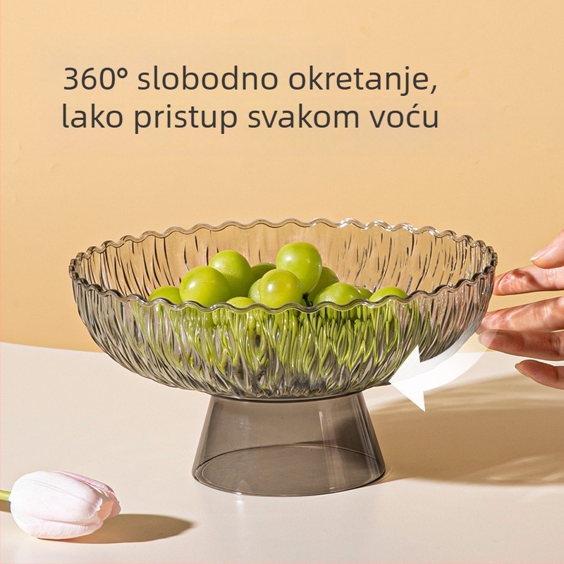 Yilijie plastični pladanj za voće – Novi kineski stil, lansiranje 2024., prvoklasna kvaliteta, drveni uzorak, dnevni boravak dekoracija i skladištenje
