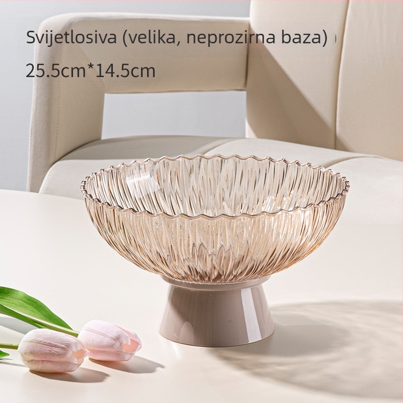 Yilijie plastični pladanj za voće – Novi kineski stil, lansiranje 2024., prvoklasna kvaliteta, drveni uzorak, dnevni boravak dekoracija i skladištenje