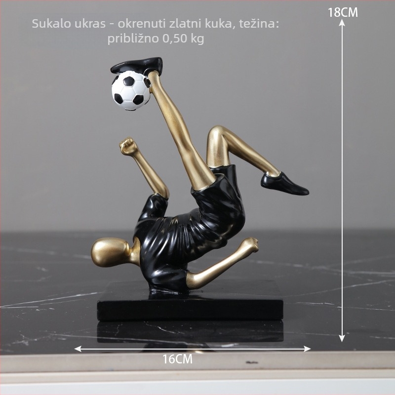 Fudbalska figurica - moderni minimalistički ukras od smole; Materijal: Smola; Stil: Moderni minimalistizam; Pakiranje: Karton