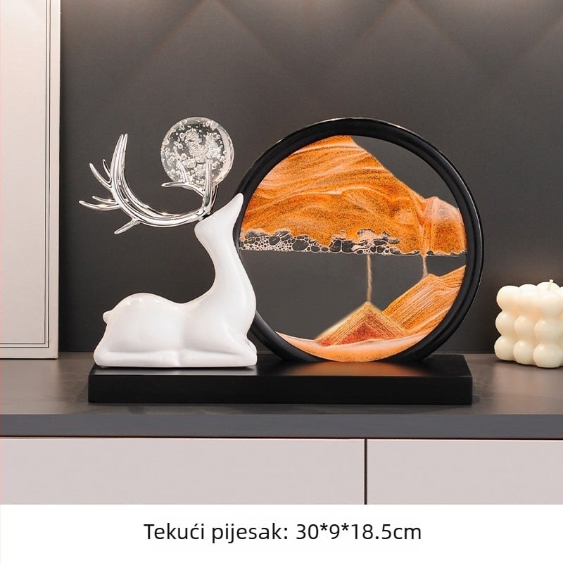 Keramička jelenska dekorativna figurica, kineski stil ukras, kućna dekoracija, obična ambalaža