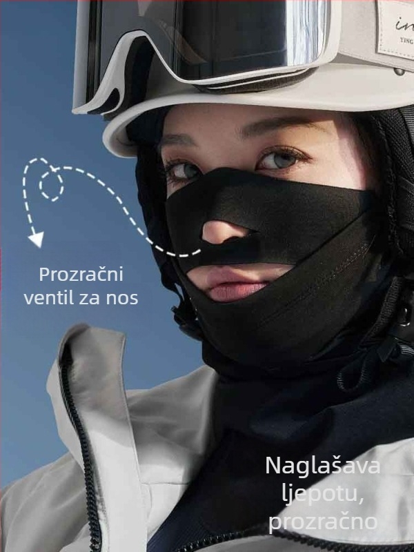 LAKETON maska za skijanje za zaštitu lica – flis podstava, brzo se suši