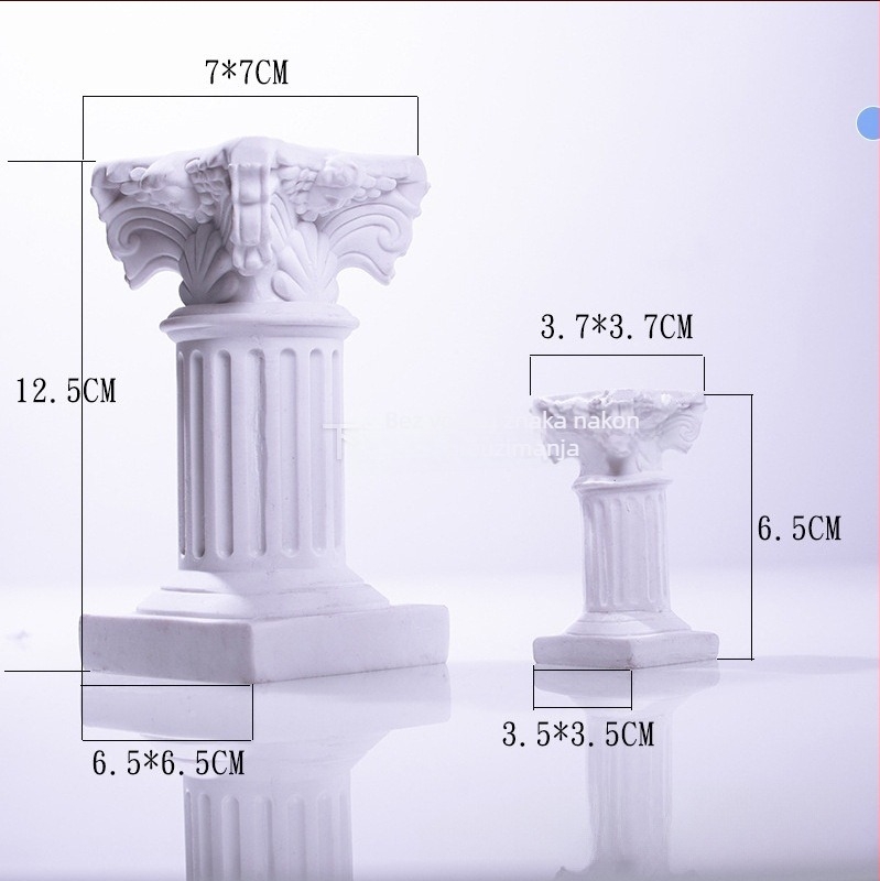 Svijećnjak s rimskom kolonom u nordijskom stilu, ručno bojano, od umjetne smole, moderni minimalistički stil