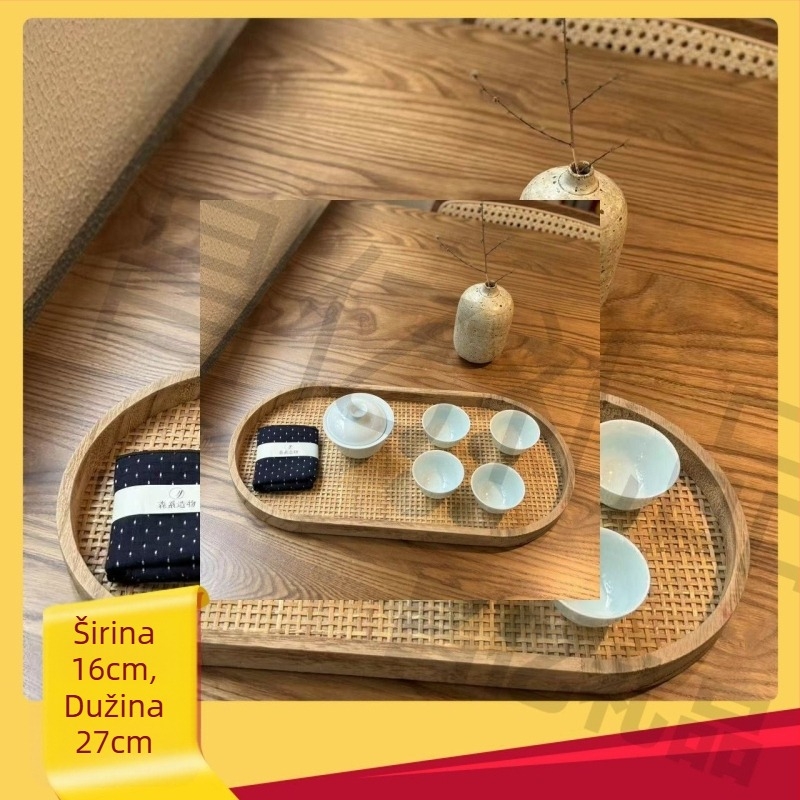 Retro ručno izrađeni pladanj u japanskom stilu za čajne šalice i sitne predmete