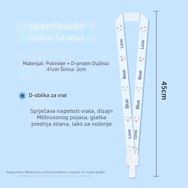 Držač kartice, dvostrano proziran prozor, sladak anime uzorak, klizno otvaranje, plastični