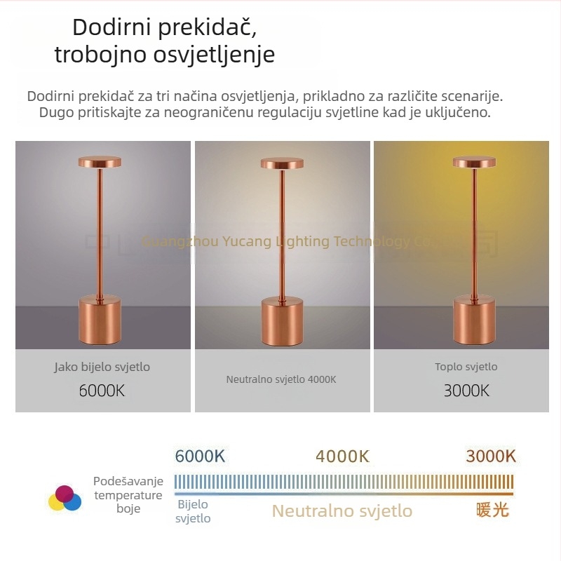 I-oblik stolna LED lampa, metalna, jednostavan modern stil, model Yczm-011, ≤36V