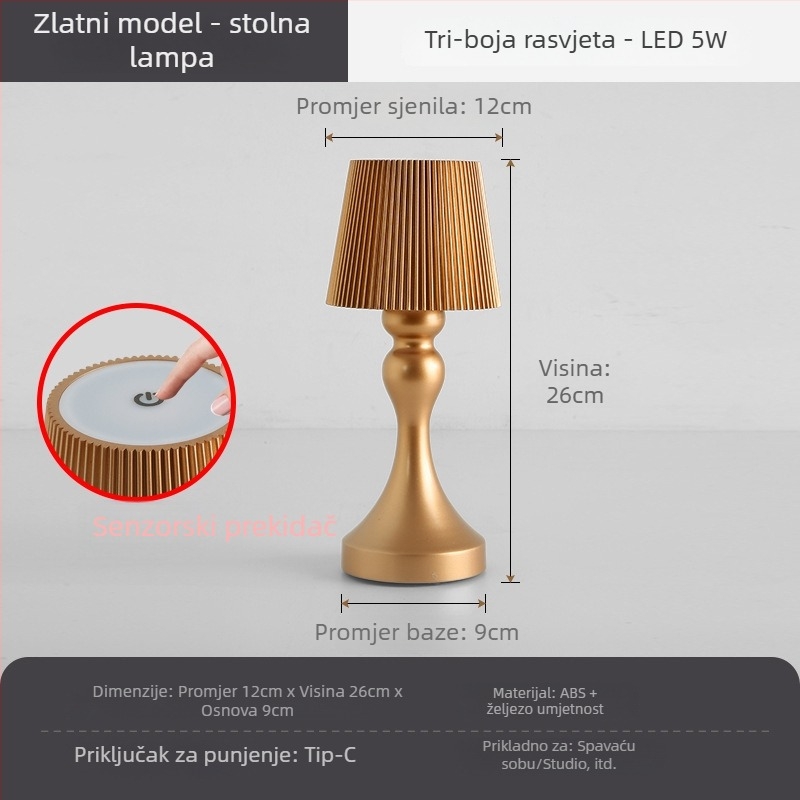 Stolna lampa Liyan HJA45, metalno kućište, moderni minimalistički stil, napon ≤36V