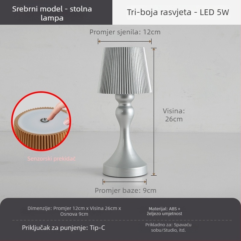 Stolna lampa Liyan HJA45, metalno kućište, moderni minimalistički stil, napon ≤36V