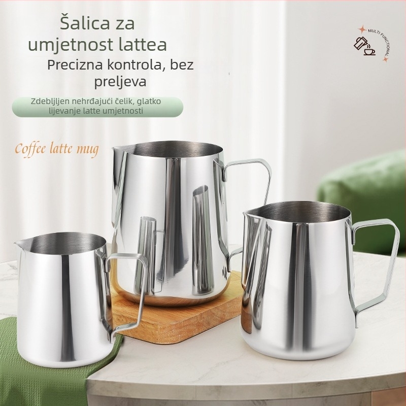 Kanon za latte art od nehrđajućeg čelika 304, nordijski stil, oštar izljev, prilagodljivo, pogodno za ured, dom, bar, kafić