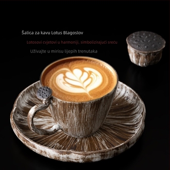 Ručna keramička šalica za kavu s latte art – lagani luksuzni stil, mogućnost tiska logotipa, poklon kutija