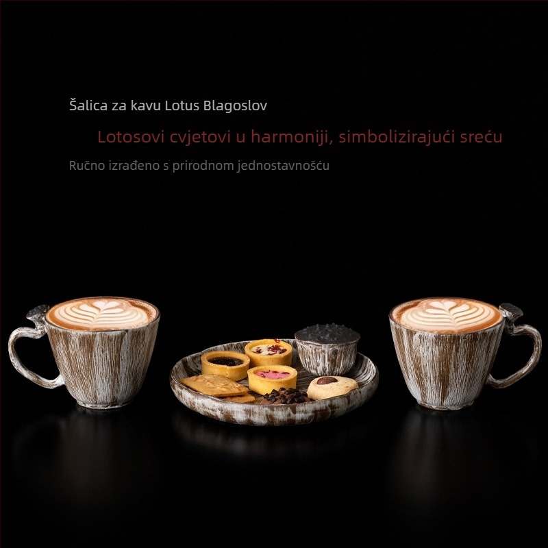 Ručna keramička šalica za kavu s latte art – lagani luksuzni stil, mogućnost tiska logotipa, poklon kutija