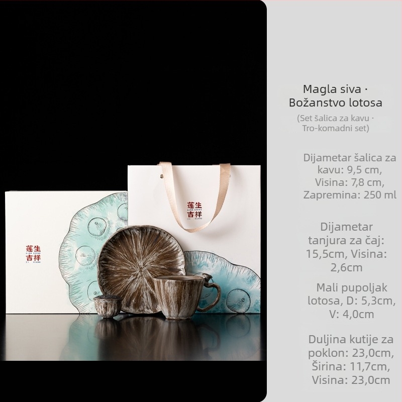 Ručna keramička šalica za kavu s latte art – lagani luksuzni stil, mogućnost tiska logotipa, poklon kutija