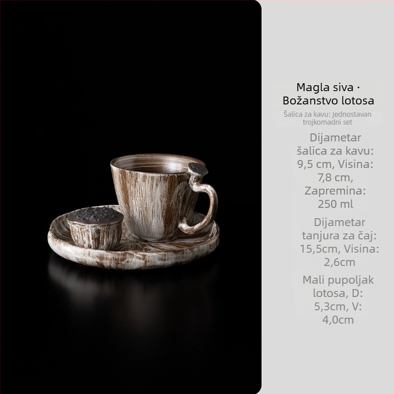 Ručna keramička šalica za kavu s latte art – lagani luksuzni stil, mogućnost tiska logotipa, poklon kutija