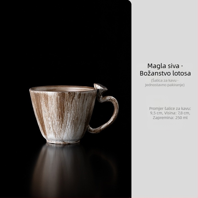 Ručna keramička šalica za kavu s latte art – lagani luksuzni stil, mogućnost tiska logotipa, poklon kutija