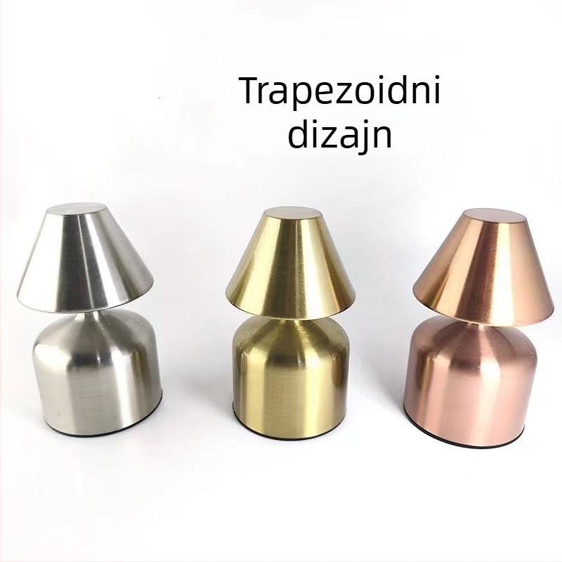 Noćna svjetiljka od metala u obliku planete, dodirno upravljanje jačinom svjetla, ugrađena baterija, metalni abažur