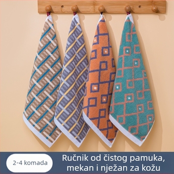 Ručnik od 100% pamuka za ruke i lice, viseći kvadratni ručnik za lice, mekan, upijajući, brzo suši