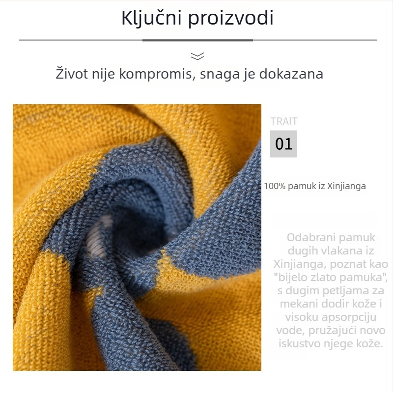 Ručnik od 100% pamuka za ruke i lice, viseći kvadratni ručnik za lice, mekan, upijajući, brzo suši
