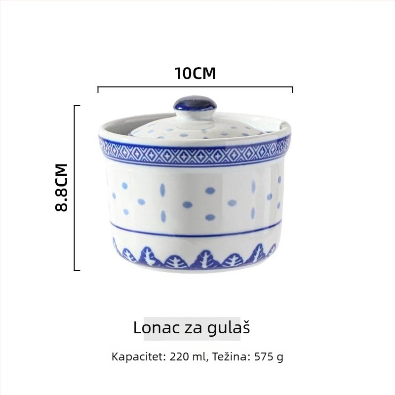 Porcelanska zdjela s cvjetnim uzorkom, podglazurna boja, mikrovalna pogodna, novi kineski stil