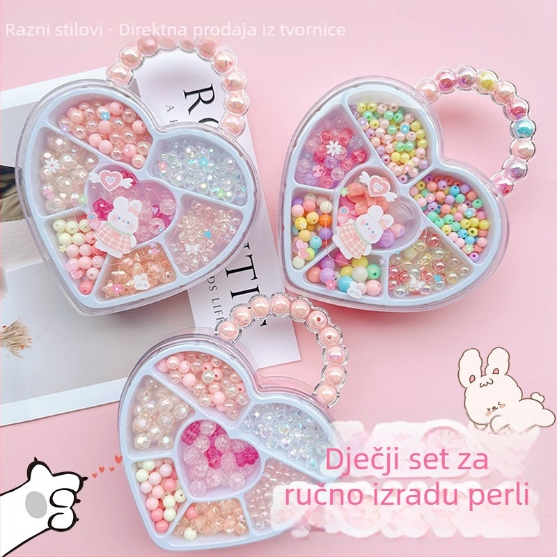 Dječji DIY komplet za perle — kutija za dar s leptirima, plastika/smola, ručno izrađeni nakit i dodaci, zasebno pakiranje, za djecu od 10 godina