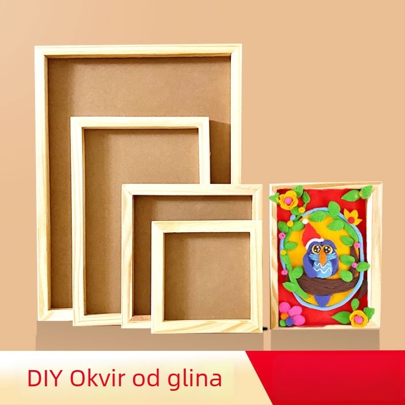 Okvir za fotografije od borova drveta, pravokutnog oblika, Mingbojia marka, serija Okviri za fotografije, crtani dizajn