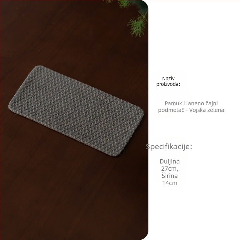 Set dodataka za čajanku — pamuk i lan, biljna boja, tisk logotipa, vintage stil, novi kineski stil