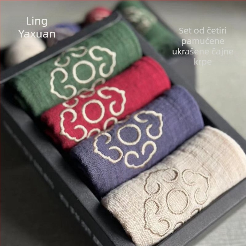 Čajna krpa od čistog pamuka, šivena, slub vlakna, 260 g, visoka apsorpcija 5–10 s