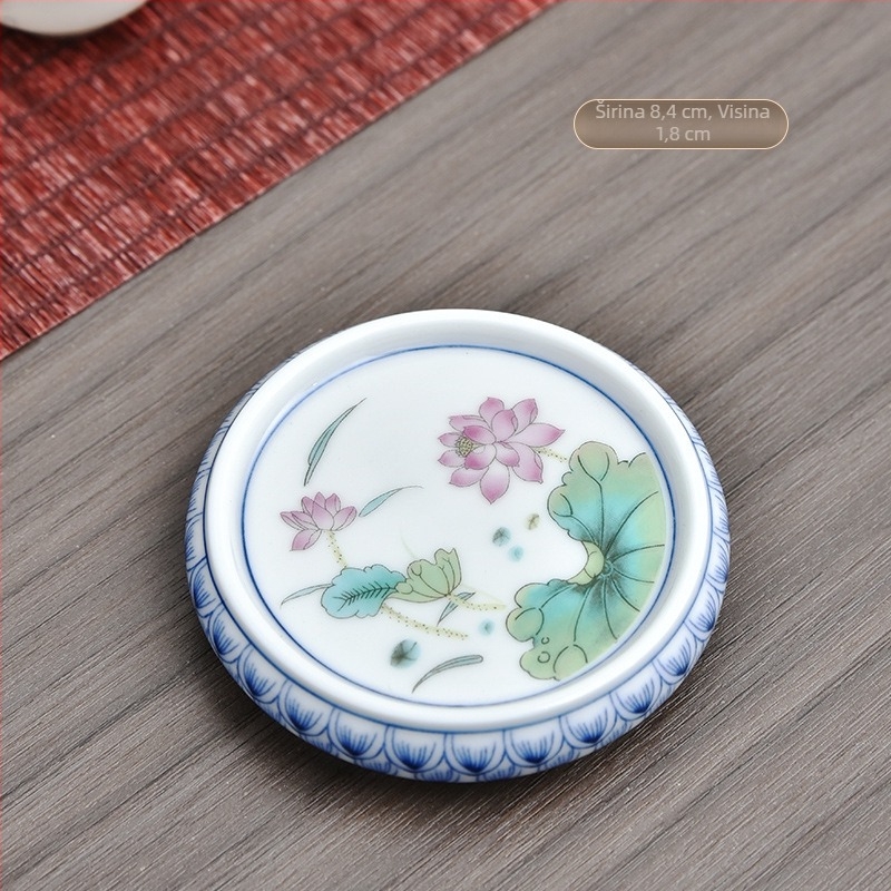 Porcelanski dodaci za čajnu ceremoniju – držač poklopca čajnika i podmetač za šalice, porijeklo Quanzhou, ljeto 2021, novi kineski stil, težina 0.1