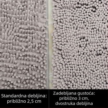 Changyi Chenille set za kupaonicu: protuklizni, upijajući, U-oblik prostirka za WC, trodjelni set, duga vlakna