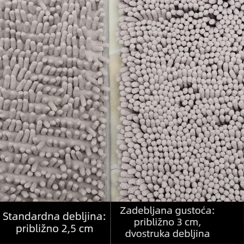 Changyi Chenille set za kupaonicu: protuklizni, upijajući, U-oblik prostirka za WC, trodjelni set, duga vlakna