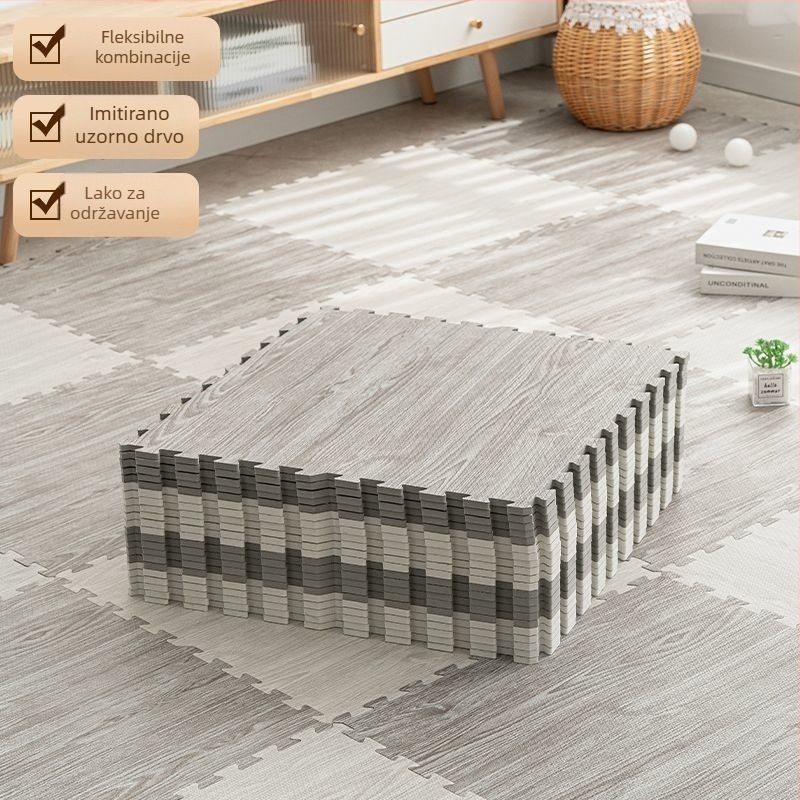 Penu puzzle podloga za igru, kvadratna, prugasti uzorak, dnevni boravak