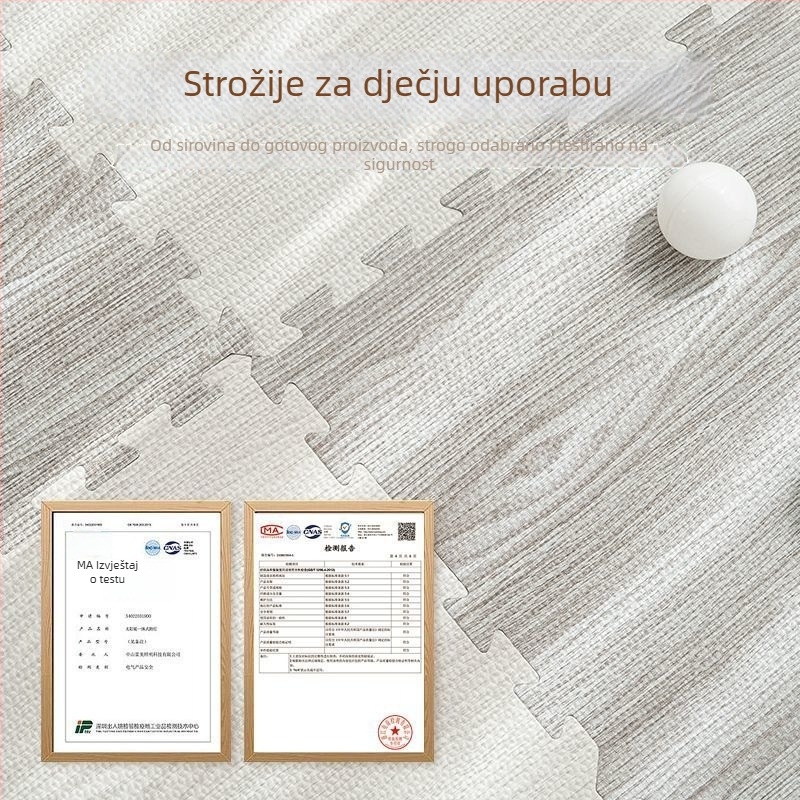 Penu puzzle podloga za igru, kvadratna, prugasti uzorak, dnevni boravak