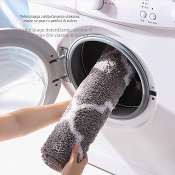 Dvobojna jacquard prostirka za pod s protukliznom površinom i plastičnim dnom – ulazna prostirka i prostirka za WC, dvodijelni set