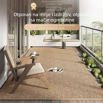 Otporan na grebanje mačaka, balkon tepih od umjetnog sisala, japanski minimalistički stil, za dnevni boravak i spavaću sobu, upija vodu, protuklizni podmetač za stopala, za sve sezone