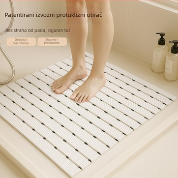 Sklopiva protuklizna prostirka za kupaonicu od PVC-a, kvadratnog oblika, jednobojna, vodootporna