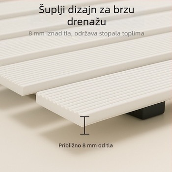 Sklopiva protuklizna prostirka za kupaonicu od PVC-a, kvadratnog oblika, jednobojna, vodootporna
