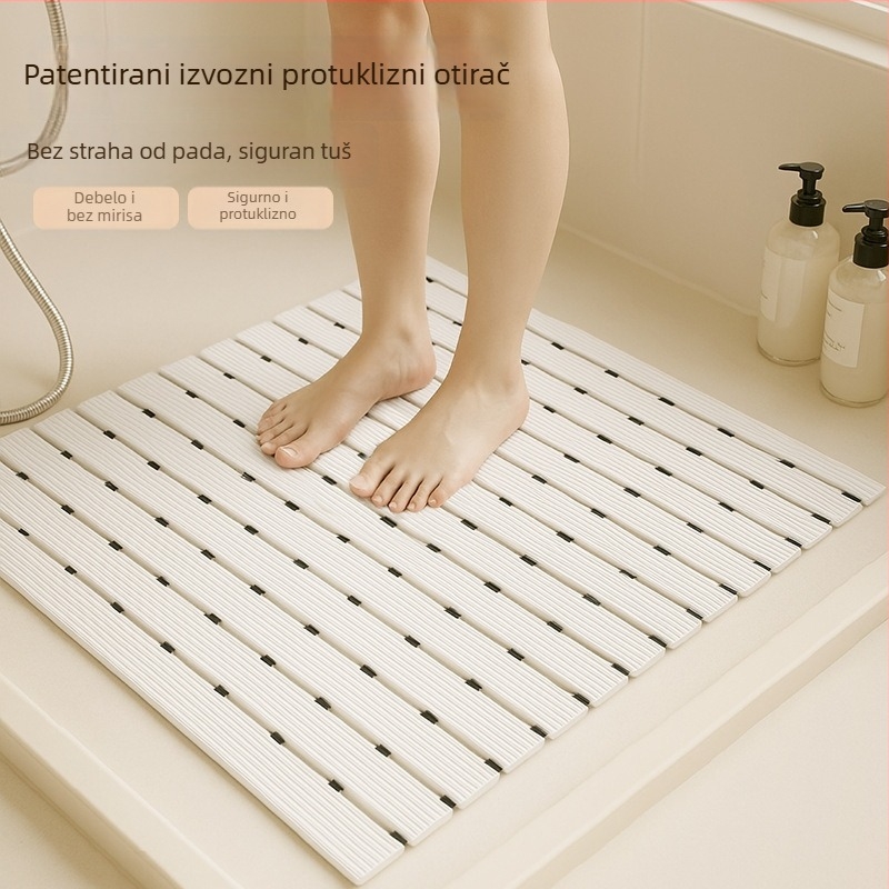 Sklopiva protuklizna prostirka za kupaonicu od PVC-a, kvadratnog oblika, jednobojna, vodootporna