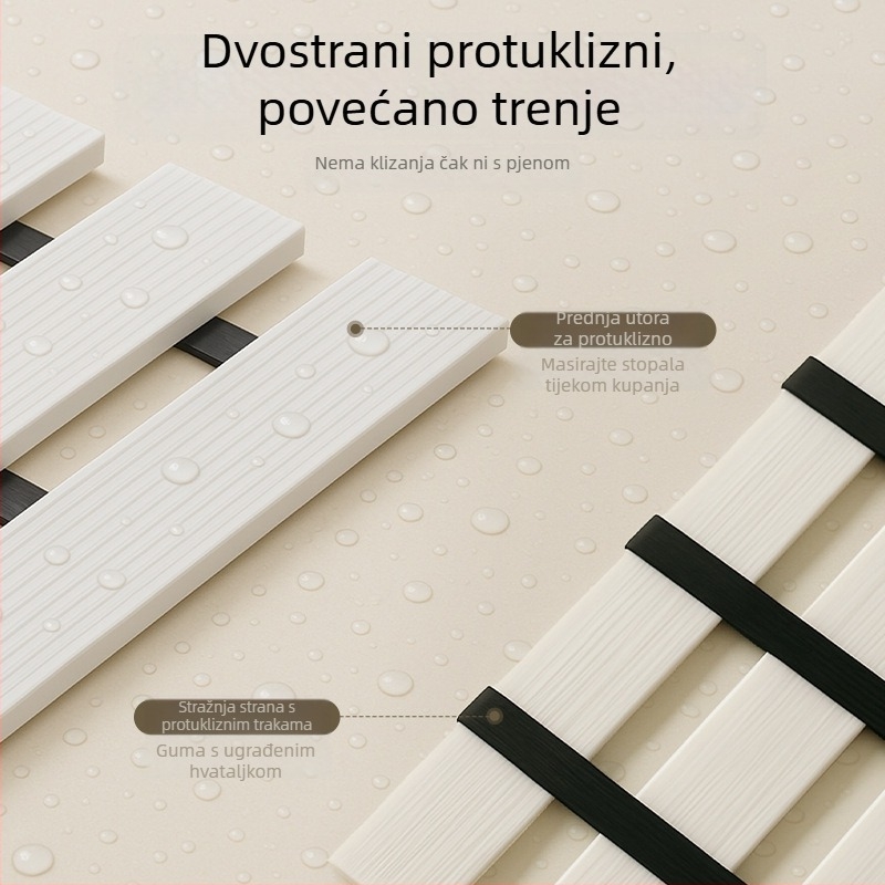 Sklopiva protuklizna prostirka za kupaonicu od PVC-a, kvadratnog oblika, jednobojna, vodootporna