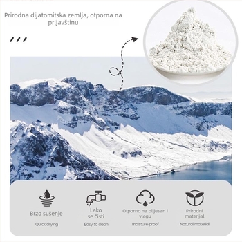 Apsorpcijski prostir od diatomita za kuhinju i kupaonicu — umivaonik, radna ploha i toalet, uski rub